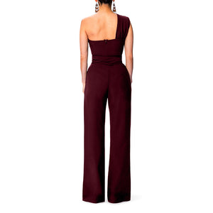 One Shoulder Tunic Belted Jumpsuits #Jumpsuit #Red SA-BLL55395-7 Women's Clothes and Jumpsuits & Rompers by Sexy Affordable Clothing