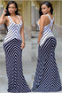 Acacia White Navy Stripes Maxi Dress