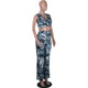 Printed Vest And Flared Pants #Vest #Two Piece #Printed SA-BLL28230 Sexy Clubwear and Pant Sets by Sexy Affordable Clothing