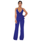 Straps Halter Women's Wide Leg Jumpsuits #Straps #Deep-V #Royal Blue SA-BLL55514-4 Women's Clothes and Jumpsuits & Rompers by Sexy Affordable Clothing