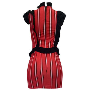 Sleeveless Stripped Bodycon Dress With Ruffles #Sleeveless #Ruffles #Stripe SA-BLL282470-1 Fashion Dresses and Bodycon Dresses by Sexy Affordable Clothing