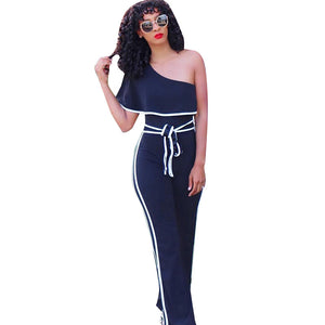 One Shoulder Jumpsuit With Wide Leg #One Shoulder #Wide Leg SA-BLL55551-2 Women's Clothes and Jumpsuits & Rompers by Sexy Affordable Clothing