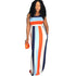Fashion Round Neck Striped Floor Length Dress #Sleeveless #Striped #Round Neck