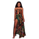 Marissa Black Printed High Slit Legs Bodysuit Maxi Dress #Maxi Dress #Black #Bodysuit SA-BLL5019-2 Fashion Dresses and Maxi Dresses by Sexy Affordable Clothing