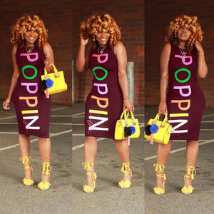 Sleeveless Colorful Printed Letter Midi Dress #Sleeveless #Letter #Colorful SA-BLL36261-2 Fashion Dresses and Midi Dress by Sexy Affordable Clothing
