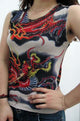 Dragon Storm Sleeveless Tattoo Shirt  SA-BLL9816 Women's Clothes and Women's T-Shirts by Sexy Affordable Clothing