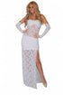 white lace evening dress