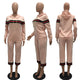 Leisure Hooded Collar Patchwork Pink Cotton Two-piece Pants Set #Tracksuit #Two Piece #Hooded SA-BLL28017-1 Sexy Clubwear and Pant Sets by Sexy Affordable Clothing