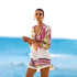 Serpentine Print Hi-lo Hem Beach Cover-ups Sundresses #White #Beach Cover-Ups Sundresses