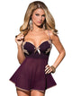 2 Pieces Microfiber and Mesh Babydoll