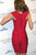 Elastic Bodycon Bandage Party Dress in Red