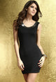 Black Silver Jeweled Accent Low Back Sleeveless Dress