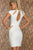 White Keyholes Embossed Vintage Dress