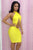 Yellow Cross Halterneck Bare Sexy Bodycon Dress