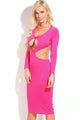 Rosy Sexy Cut-out Bodycon Evening Dress