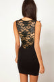 Black Lace Sleeveless Bodycon Dress