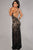 Black Lace Nude Illusion Evening Dress