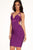 Purple Textured Cutout Bandage Dress