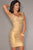 New Fashion Gold Foil Print Bandage Dress Celebrity Style