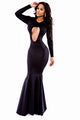 Black Mermaid Bodycon Evening Gown