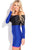 Shiny Black Blue off Shoulder Mini Dress