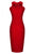 Halter Neck Red Midi Bodycon Evening Dress