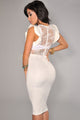 Ivory Sheer Lace Evening Dress