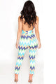 Colorful Zig Backless Jumpsuit