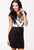 Eyelash Adorned Black White Bodycon Dress