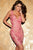 Pink Shiny Lace Backless Bodycon Dress