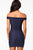 Unique Streaks Off-shoulder Navy Bodycon Dress