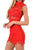 Red Lace Hollow-out Mini Vintage Dress