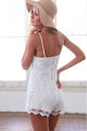 Spaghetti Straps White Lace Romper