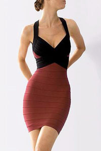 Sexy Cross Bust Hollow-out Bandage Dress