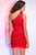 Red One-shoulder Thigh High Bandage Dress