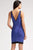 Royal Blue Plunging V Neck Sleeveless Bandage Dress