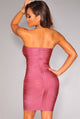 Elegant Formfitting Bandage Dress in Dark Pink