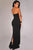 Black Gold Chain Halter Neckline Maxi Dress