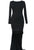 Black Long Sleeves High Low Evening Dress