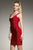 Red U Neck Bandage Dress