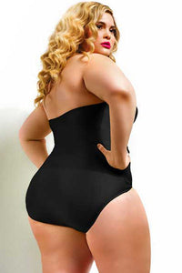 Black Sweetheart Ruched Plus Size Swimsuit