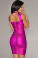 New Fashion Rosy Foil Print Bandage Dress Celebrity Style