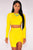 Yellow Open Back Long Sleeves Bandage Skirt Set