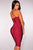 Wine Crisscross Bandage Dress