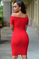 Red Off-the-shoulder Dress