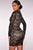 Black Lace Nude Iullusion Mock Neck Dress