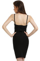Black Cut Out Bandage Dress with Spaghetti Straps