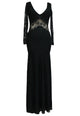 Black Lace Mermaid Long Evening Dress