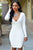 White Sexy V Neck Lace Up Sides Bodycon Dress