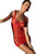 Seamless Open Patterned Red Chemise Lingerie